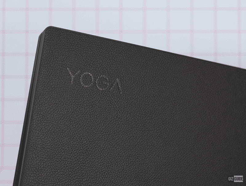 The Yoga branding is engraved in the leather itself