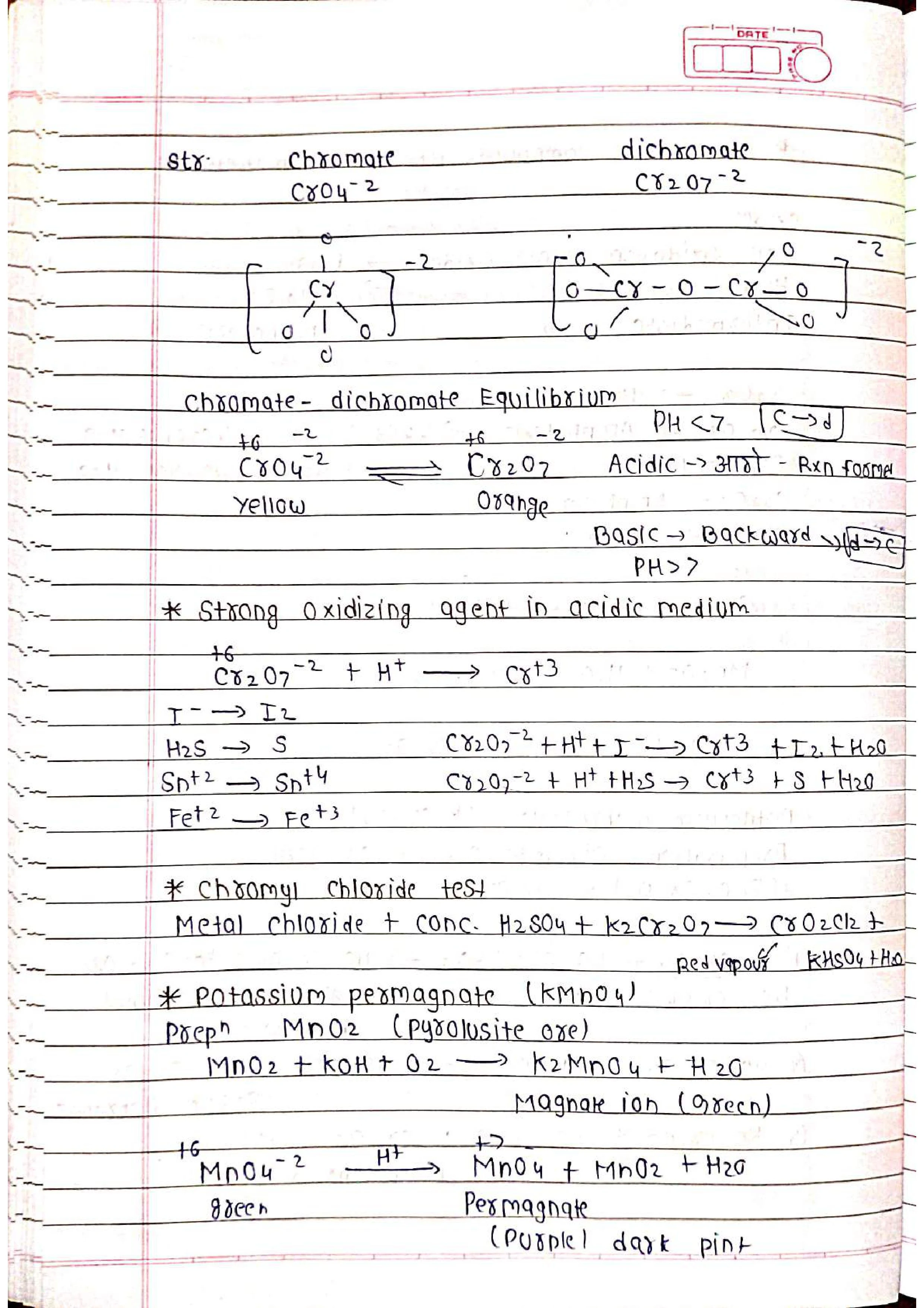 Handwritten D and F Block - Short Notes 📚