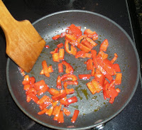 sauteeing the chiles