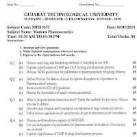 MPH103T GTU SEM-1 2018-23 Qustion paper M.pharm PDF | PPT