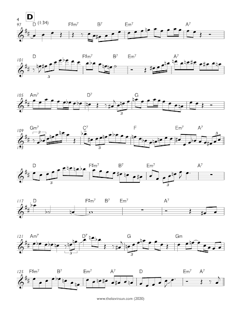 "Fine and Dandy" – Charlie Parker Solo Transcription (Eb) 1950 Sweden Page 4