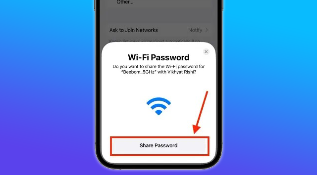 كيفية مشاركة كلمة مرور الواي فاي WiFi على iPhone