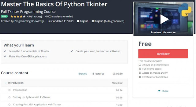 [100% Free] Master The Basics Of Python Tkinter