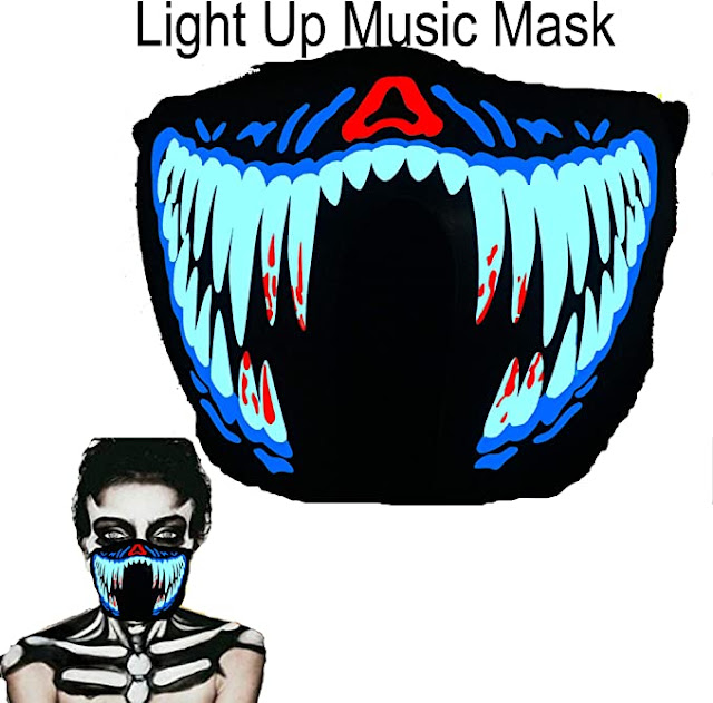 ShineWorld Music LED Party Mask with Sound Active for Dancing,Riding,Skating,Party and Any Festival
