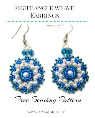 Free right angle weave earrings beading pattern