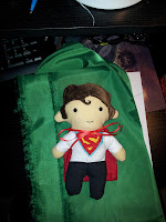 Clark Kent doll complete and now wearing the cloak