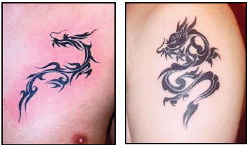 tribal dragon tattoos design