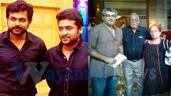 Surya and Karthi went to condole the death of Ajith's father