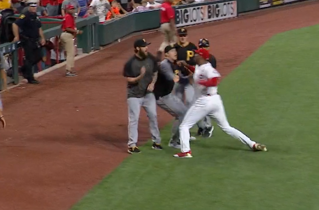 Reds pitcher Amir Garrett charges Pirates dugout 7/30/2019