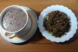 Healthy Brown Rice porridge with stir fried vegetables 