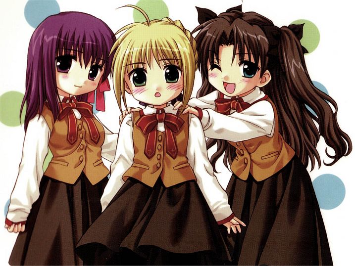 anime hairstyles. cute anime chibi friends