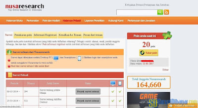 Cara Cepat Menambah Poin hadiah Survey Nusaresearch 