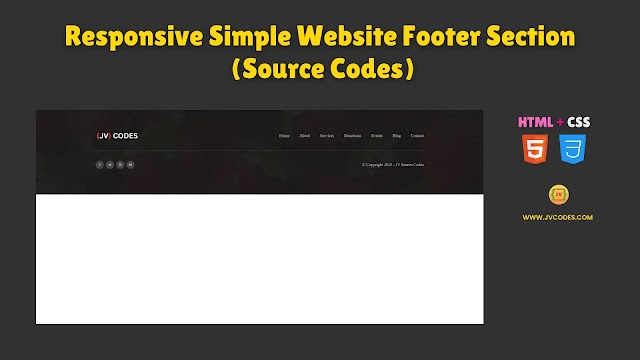 Responsive Simple Website Footer Section Using HTML and CSS (Free Source Code)