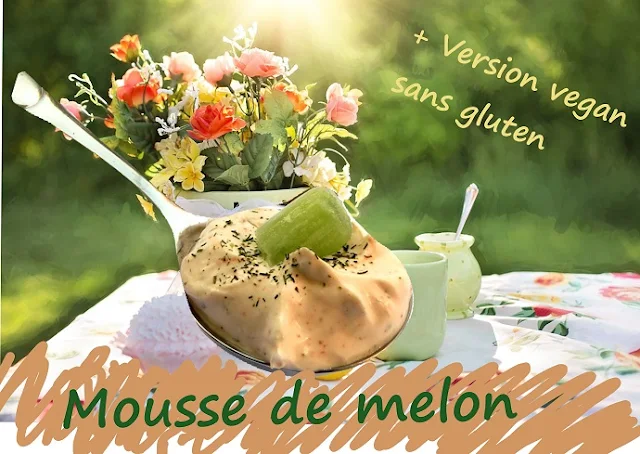 dessert au fruit, mousse de melon sans gluten, vegan