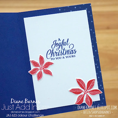 Christmas card made with Stampin Up Merriest Moments stamp set and Merriest Frames hybrid embossing folder and die set and 2022-24 in-colours. Card by Di Barnes - Independent Demonstrator in Sydney Australia - colourmehappy - stampinupcards - cardmaking - diecutting - stampsinkpaper