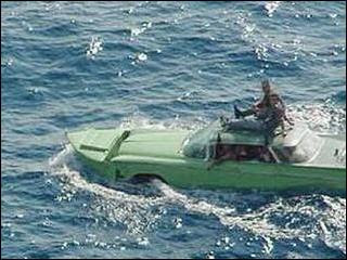 Buick Cuban Car Floating in the Ocean