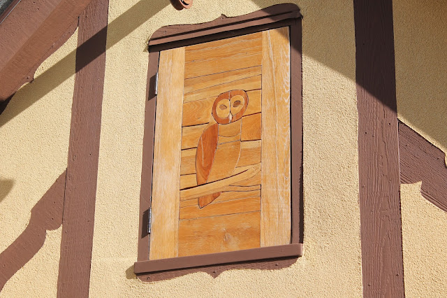 handmade wooden door with owl 