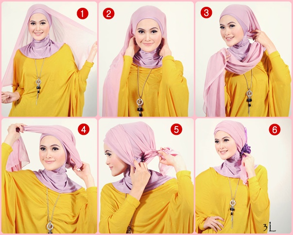 Tutorial Cara Mengenakan Hijab Segi Empat Paris Untuk Pesta