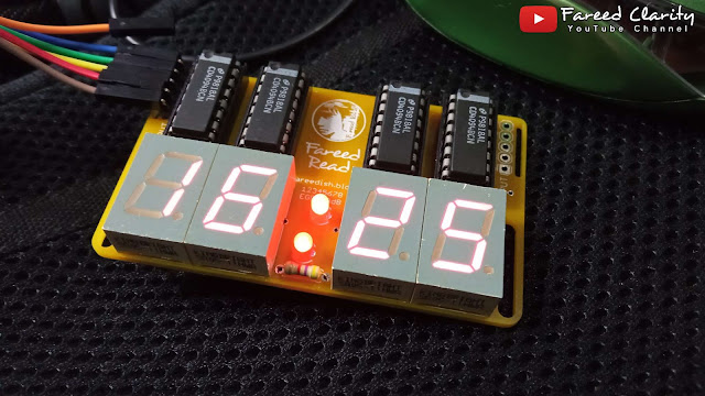 Modul 4 digits Seven Segments CD4094 PCB cetakan PCBWay sebagai Jam