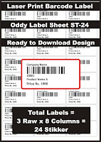 Oddy A4 Sticker Sheet for Printing Label and Barcode in Laser ...