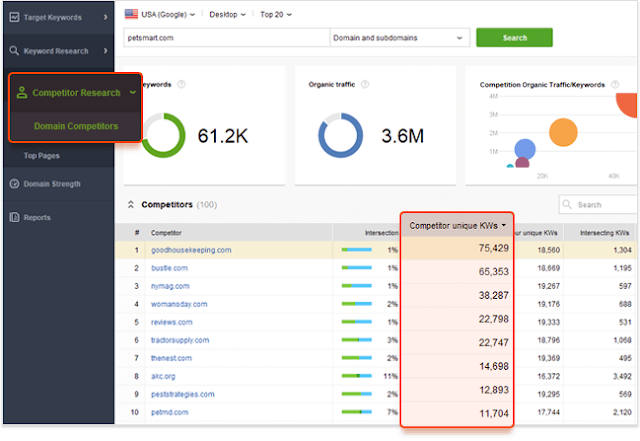 Domain Competitor, Domain Research