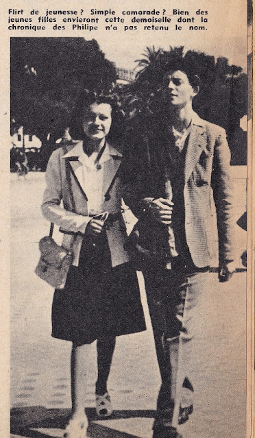 Gérard Philipe et une amie (Cinémonde, 1951) © famille Philip