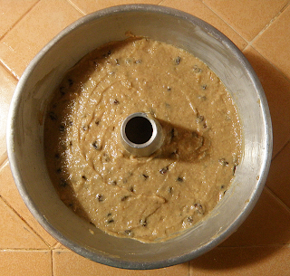 Applesauce Cake Batter in Tube Pan