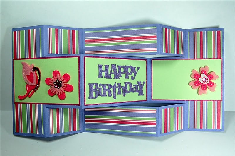 Here is yet another birthday card. This one is a "tri-shutter" card - one of 