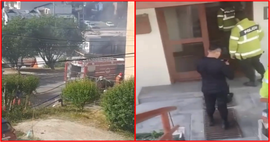 Bomberos y efectivos policiales trabajaron en un incendio registrado en el barrio 245 Viviendas de Ushuaia. Afortunadamente, no se registraron personas heridas.
