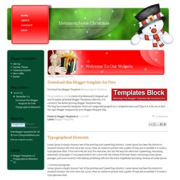 Metamorphosis Christmas blogger template converted from wordpress theme to blogger. Christmas template blogger