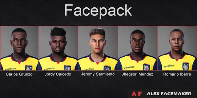 Ecuador National Team Facepack + Extra Player converted from FIFA For eFootball PES 2021