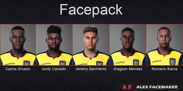 Ecuador National Team Facepack + Extra Player converted from FIFA For eFootball PES 2021