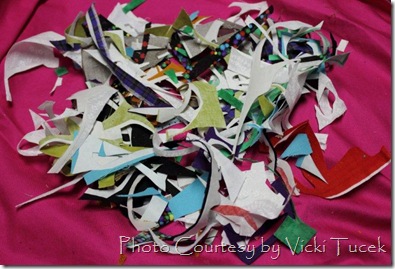 Scraps from cutting out shapes for Baileys and Regans quilts