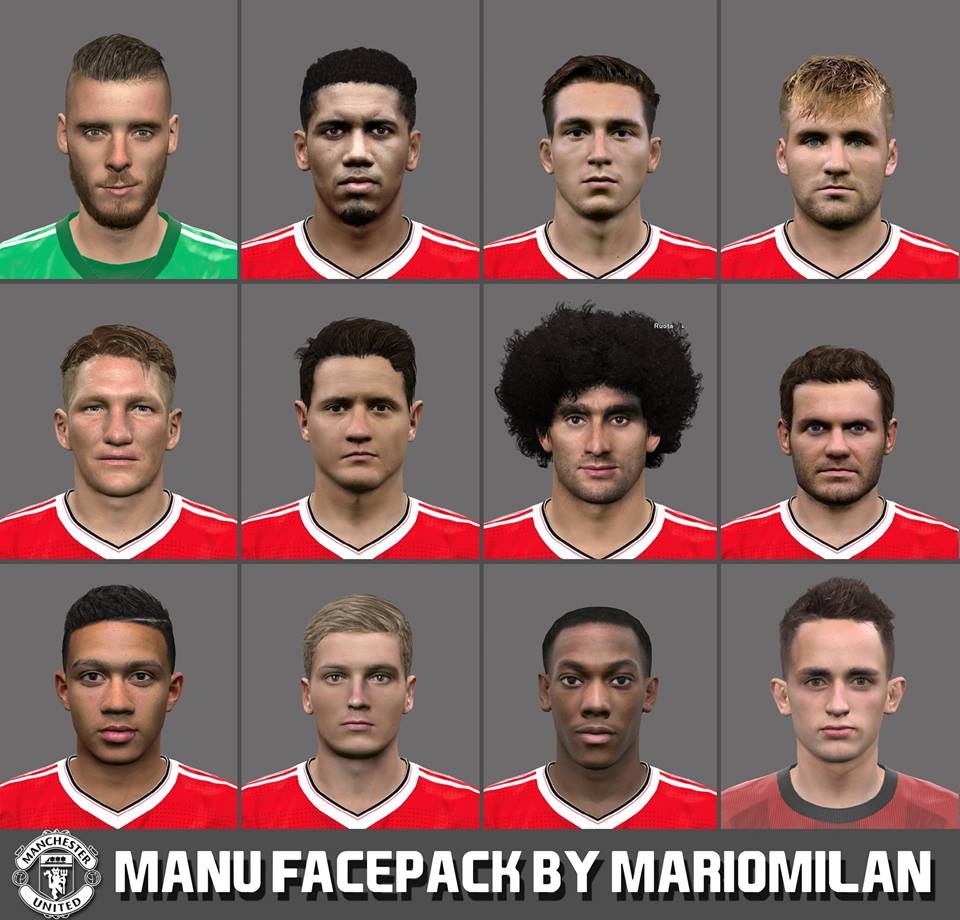 SANTARA PES: PES 2016 Manchester United Facepack by MarioMilan