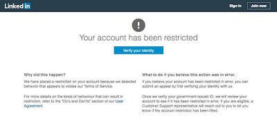 linkedin restricted my account