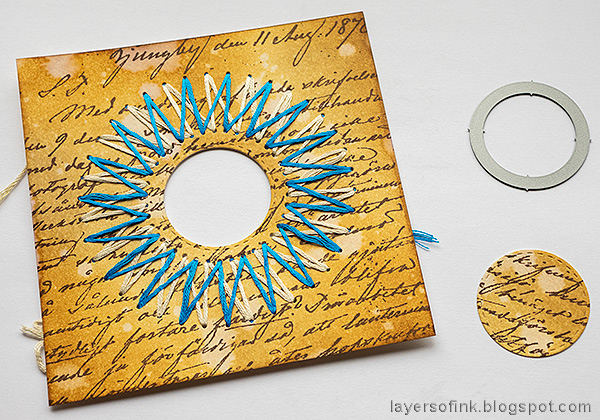 Layers of ink - Stitched Circle Card Tutorial by Anna-Karin Evaldsson.