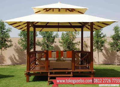 Gazebo Kayu Jati Modern