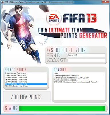 FIFA 13 Ultimate Team Points Generator Free FUT Key 2013