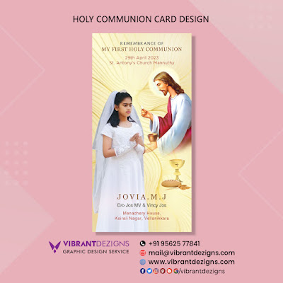First Holy Communion Thanks Card, first-holy-communion-card, First Holy Communion Greeting Card, first-communion card design thrissur kerala