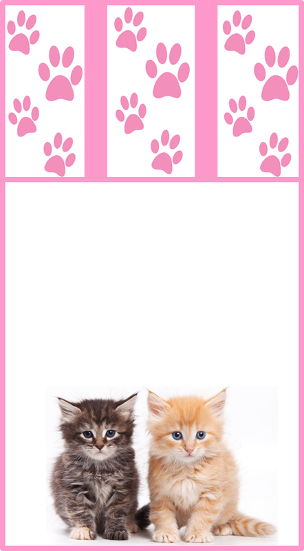 Couple of Cats Free Printable Invitations, Cards, Photo Frames or Labels. 