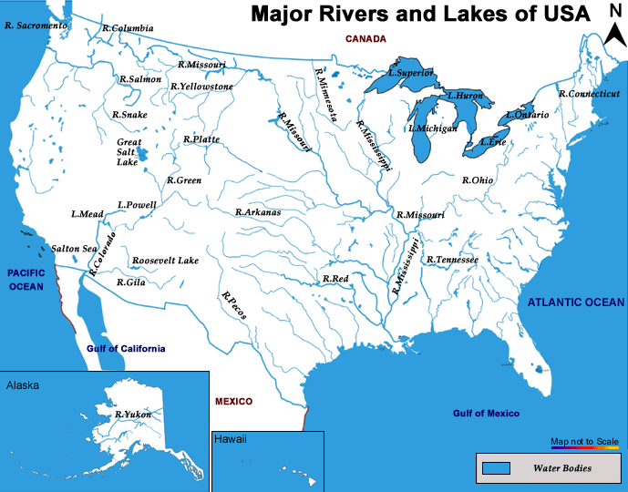 Map United States Rivers 