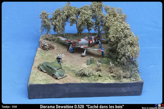 Diorama d'un Dewoitine D.520 de Tamiya en Juin 1940 Meaux Esbly