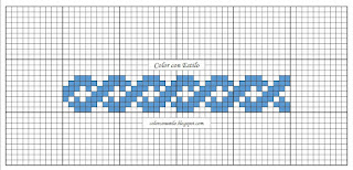 Bordes y cenefas - ondas bordadas en punto de cruz