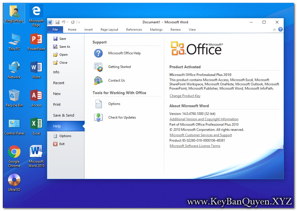 Hướng dẫn cài đặt Office 2010 Pro Plus với Key bản quyền.