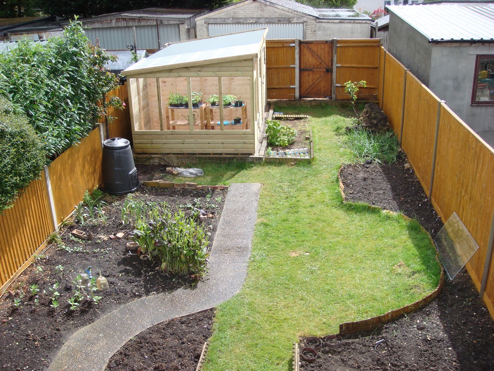 Veg patch from scratch: The new shed/greenhouse combo has 