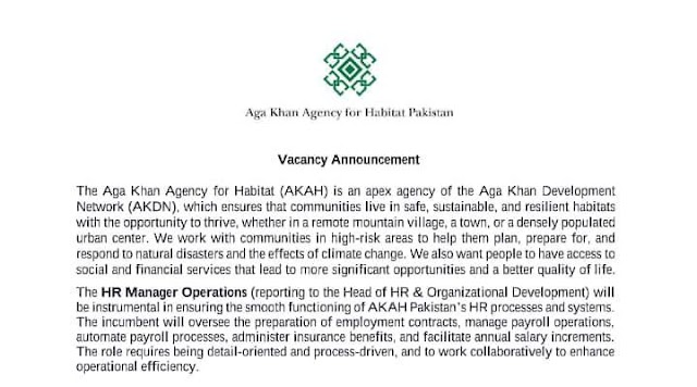 Aga Khan Agency for Habitat Jobs-2024