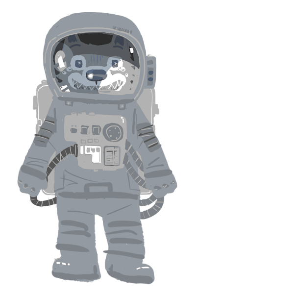 宇宙服を着たオオカミのイラスト セツナワールド 宇宙服を着たオオカミのイラスト セツナワールド