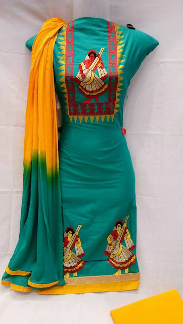 Handloom cotton neck work top