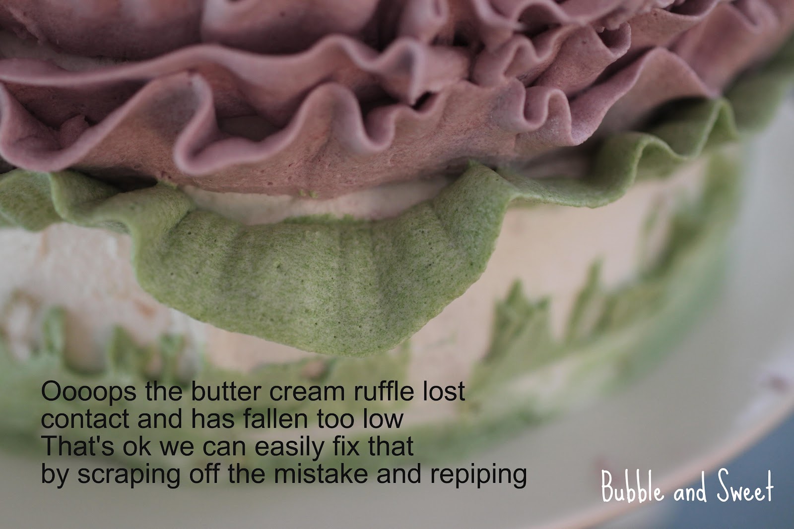 cake to to green how make Sweet: buttercream and ruffled rainbow make a  Bubble buttercream How