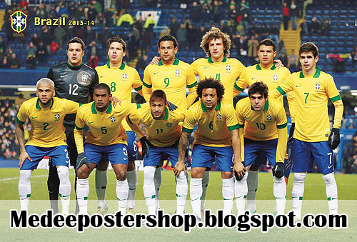   à¸šà¸£à¸²à¸‹à¸´à¸¥ 2014 Brazil National Football Team 2013 2014 Poster  football brazil team 2013